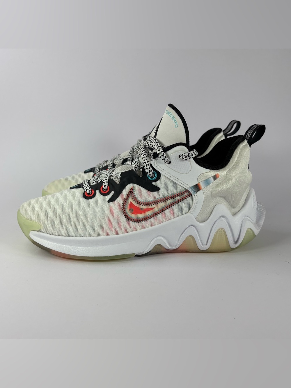Nike Kids White Sneakers with Red Accent and Black Trim